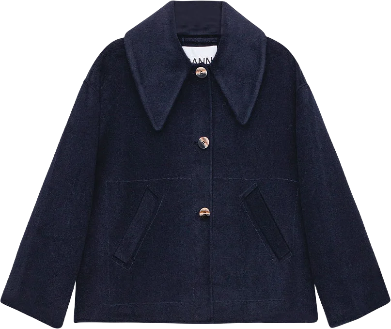 Jacket Wool Wide Collar