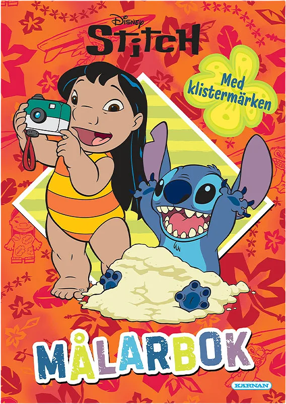 Målarbok Disney Stitch, 24 sidor med klistermärken