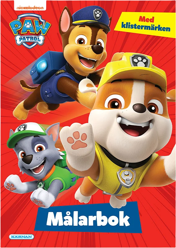 Målarbok Paw Patrol, 24 sidor med klistermärken