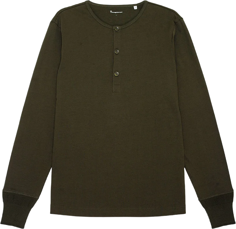 BO long sleeve henley - GOTS/Vegan