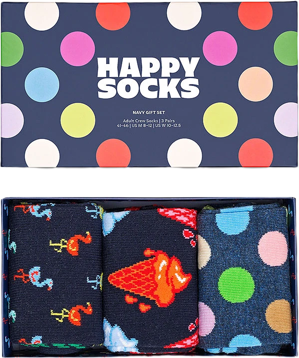 3-Pack Navy Socks Gift Set