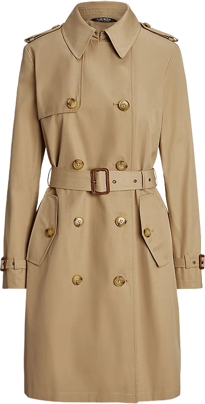 Double-Breasted Cotton-Blend Trench Coat