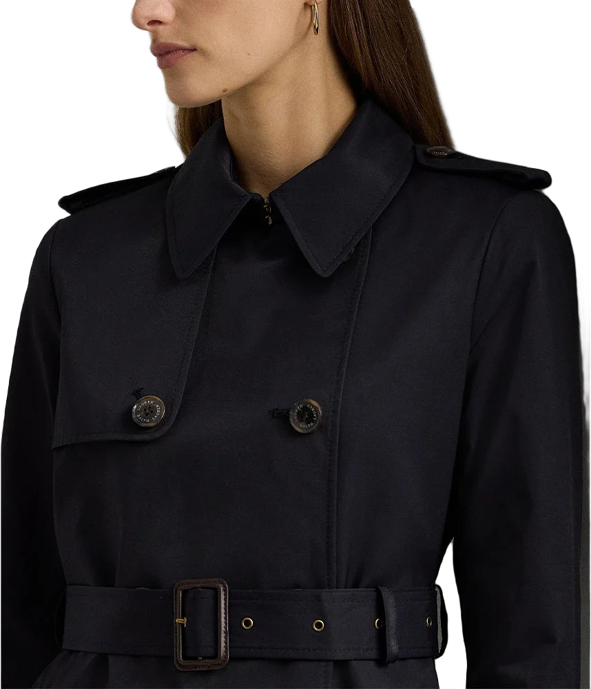 Double-Breasted Cotton-Blend Trench Coat