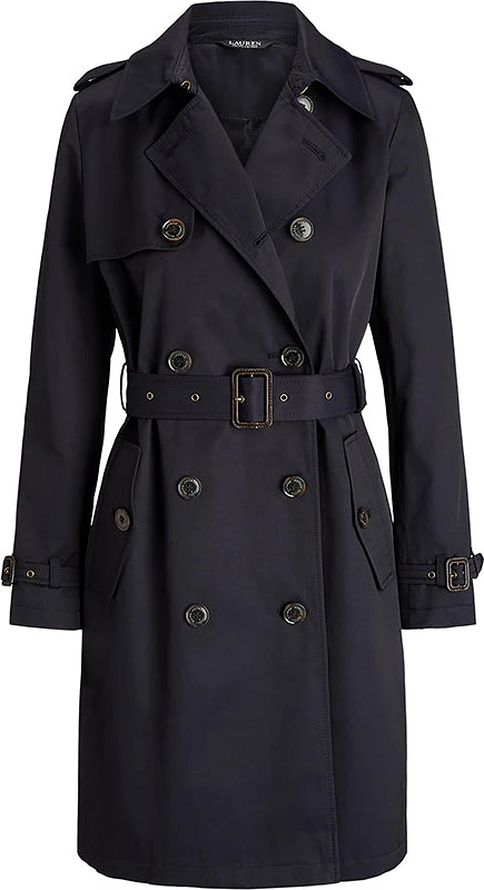 Double-Breasted Cotton-Blend Trench Coat