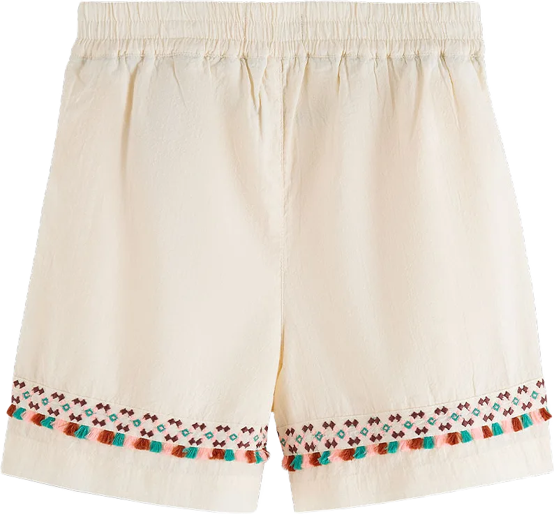 Neon pop embroidered shorts