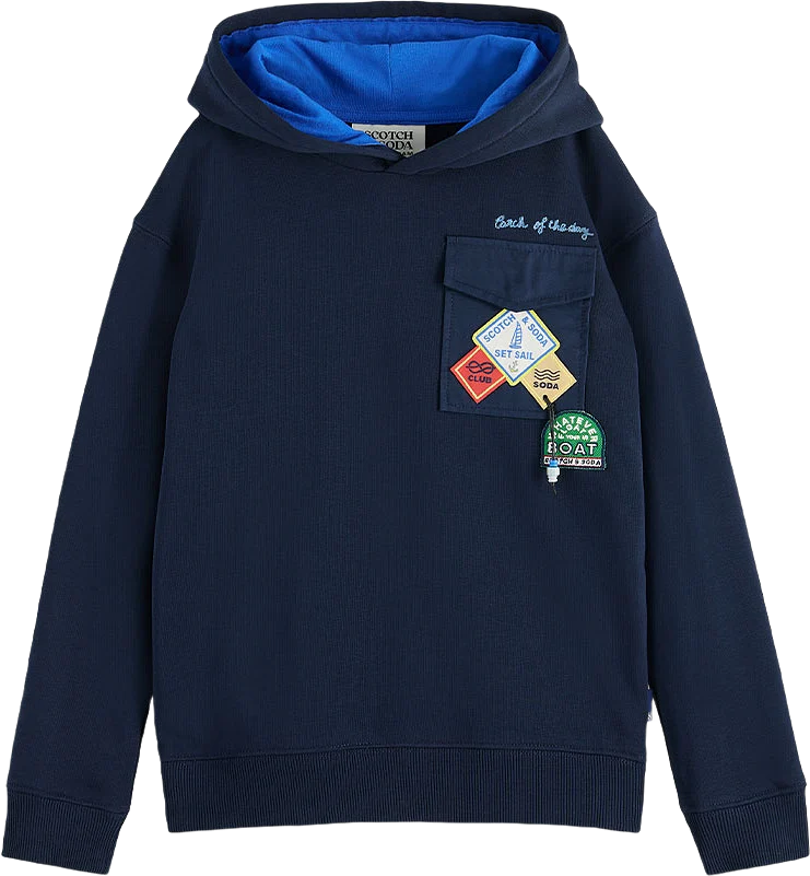 Relaxed-fit badge detail hoodie