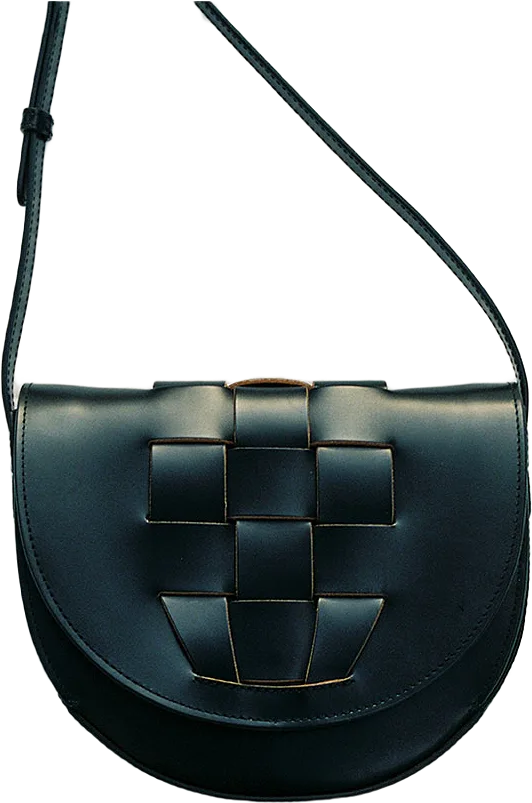 Satchel Bag With Interwoven Front Detail