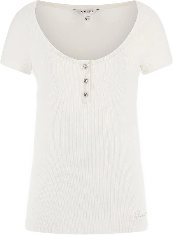 Ss Karlee Jewel Btn Henley Shirt