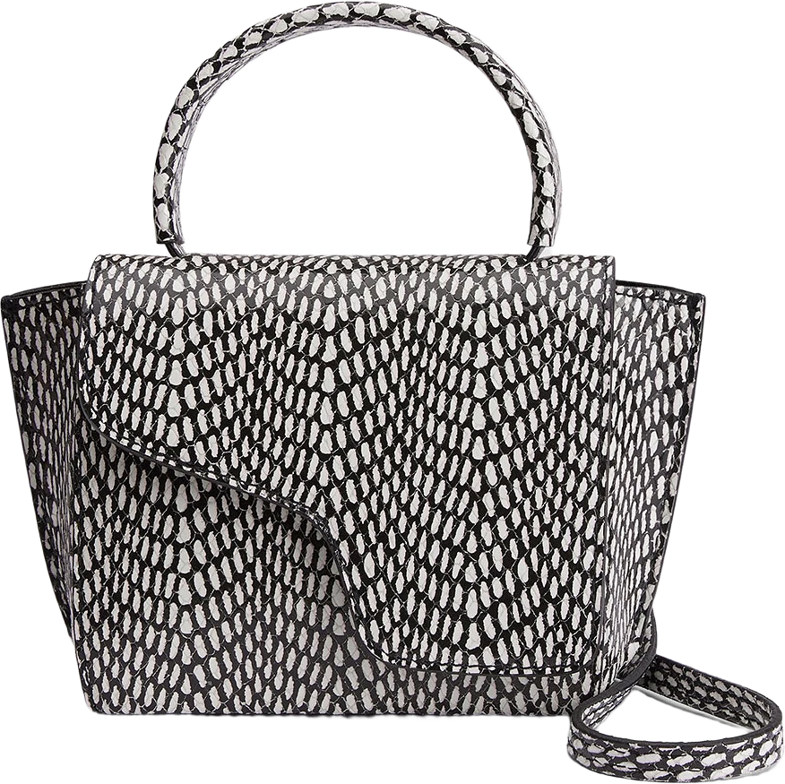 Montalcino Black/Linen Printed Graphic Snake Mini Handbag