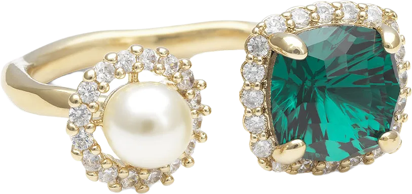 Colette ring - Emerald square