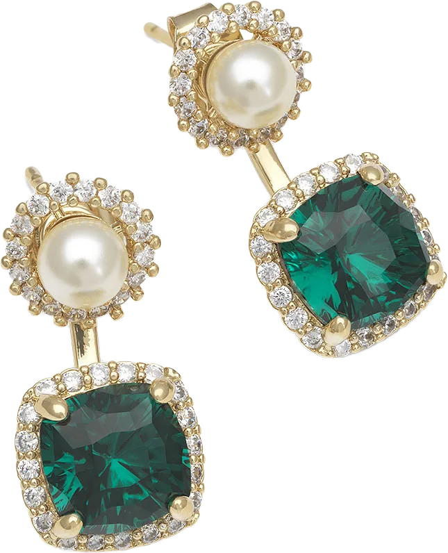 Colette earrings - Emerald square