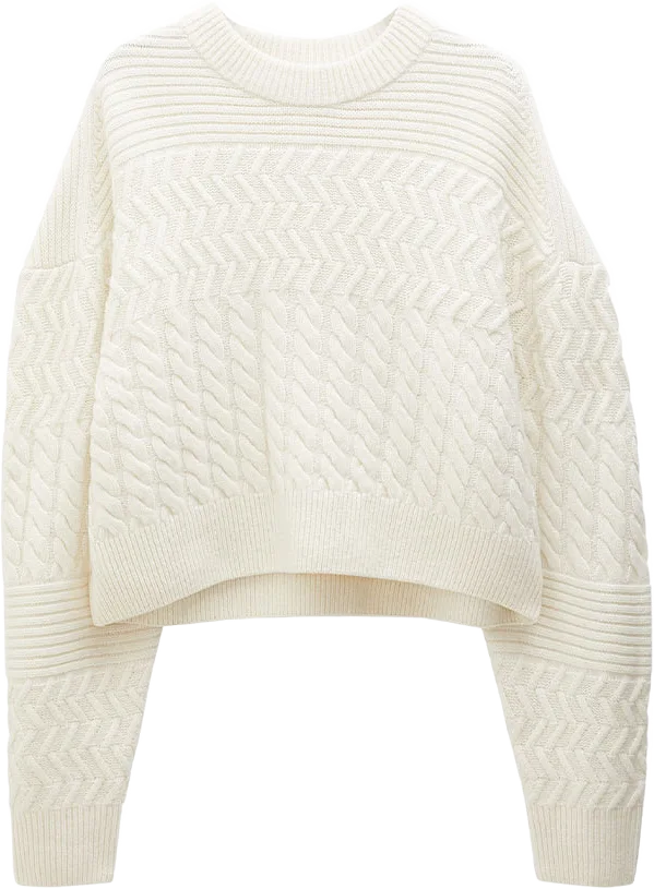 Boxy Braided Sweater