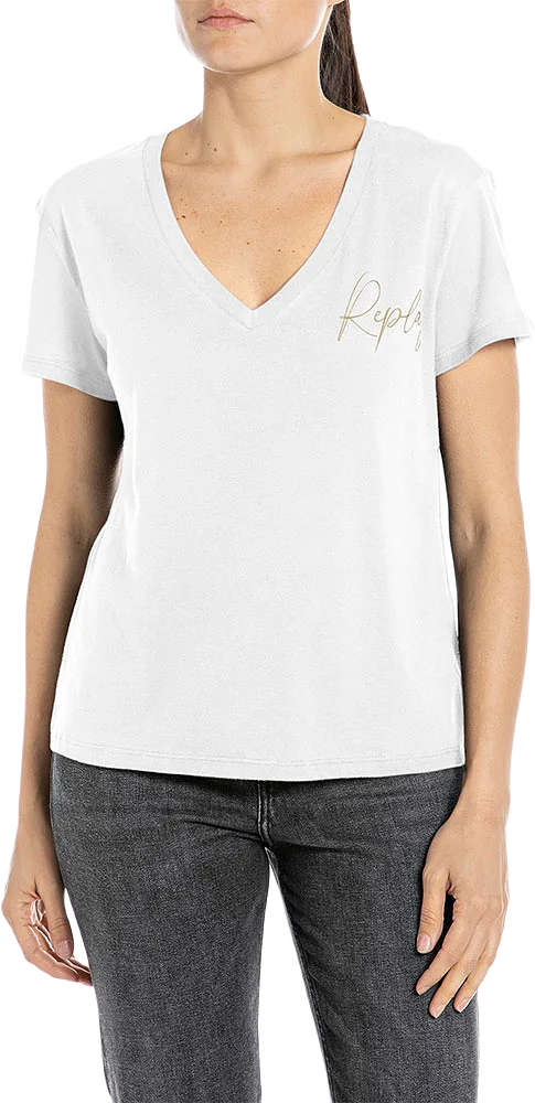 V-Neck T-Shirt with Print