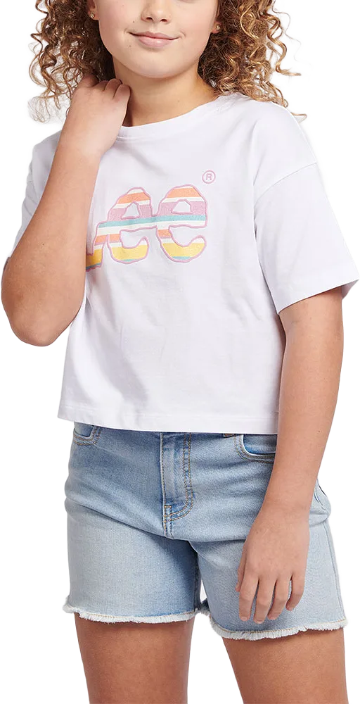 Lee Tees Stripe Print Graphic SS Tee