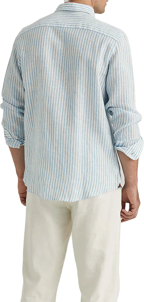 Douglas Linen Stripe Shirt-Classic Fit