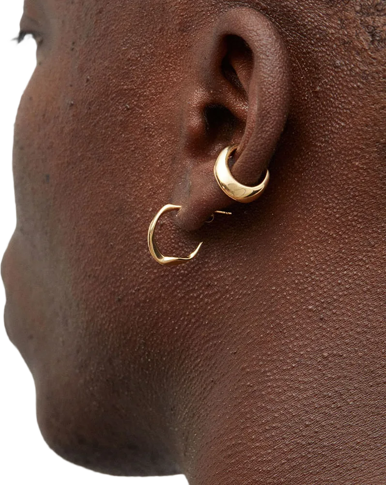Molded Organic Hoop Earring S-Pair