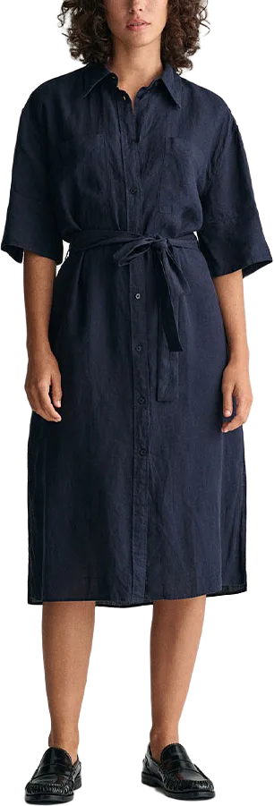 REL LINEN SS SHIRT DRESS