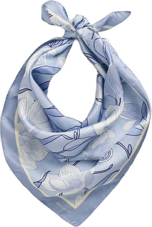 MAGNOLIA PRINT SILK SCARF