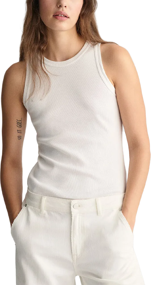 HIGH NECK RIB TANK TOP