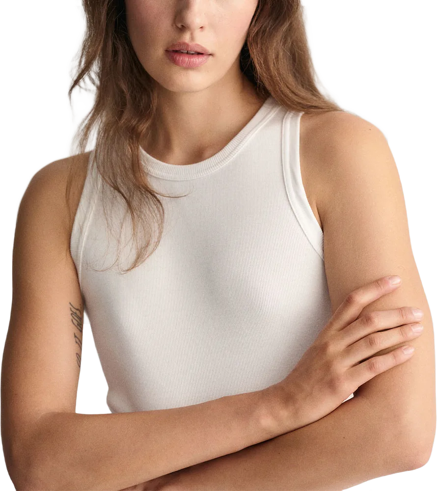 HIGH NECK RIB TANK TOP