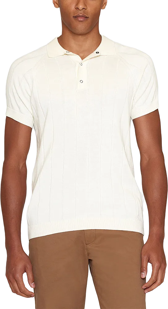 Regular short sleeved striped knitted polo