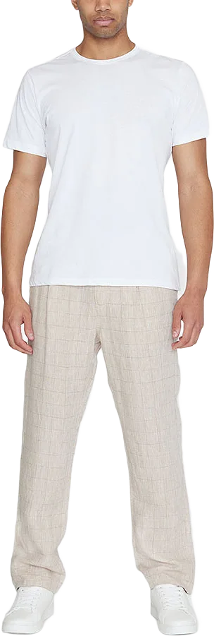 FIG loose checked linen pants