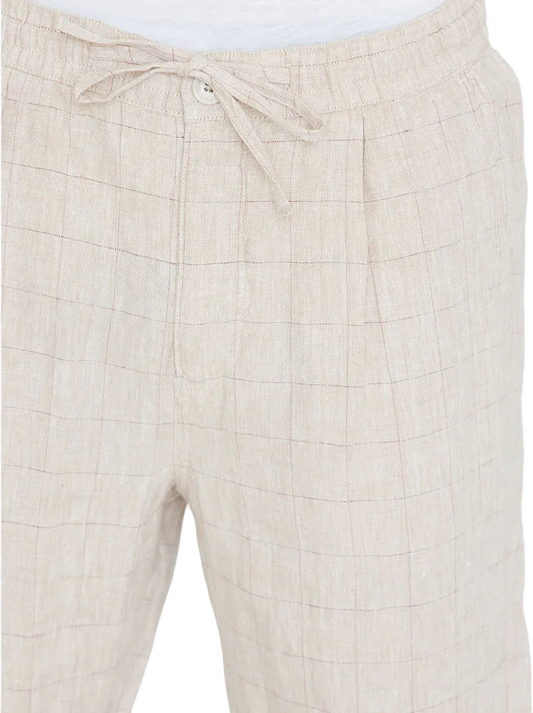 FIG loose checked linen pants