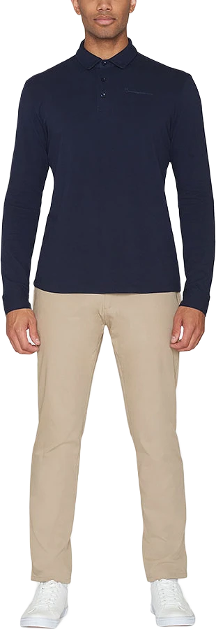 Regular fit long sleeved polo pique