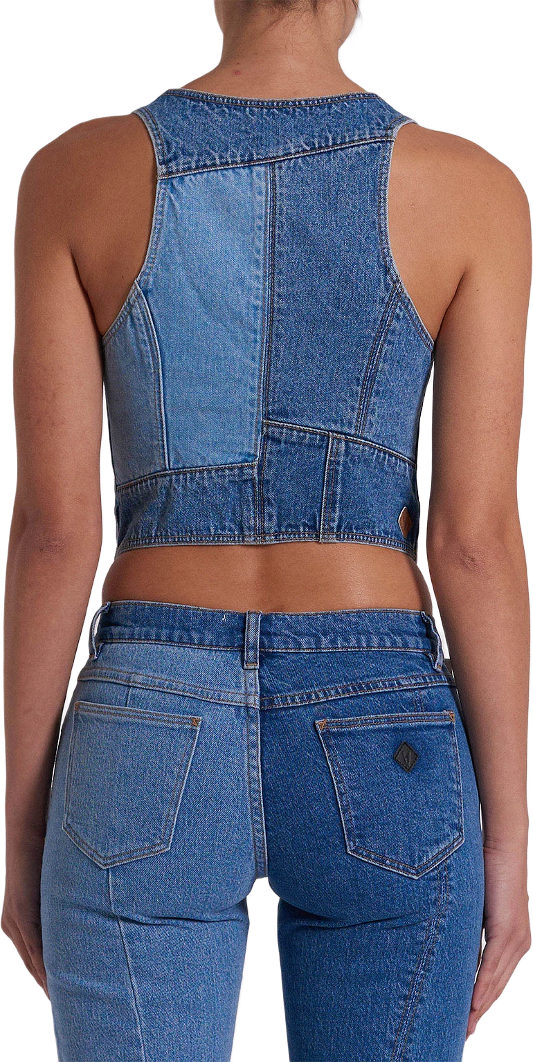 Denim Vest Patchwork Top