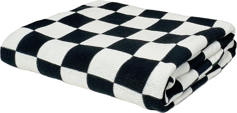 Throw 160x130 Knitted Check Black