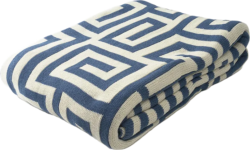 Knitted Throw Blue 160x130