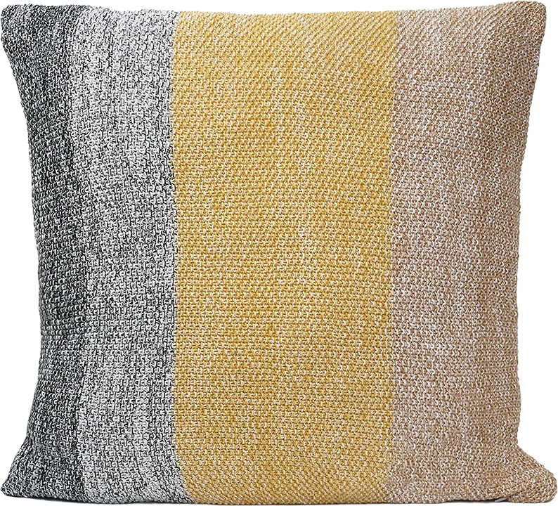 Cushion Cover 50x50 Knitted Stripes Yellow