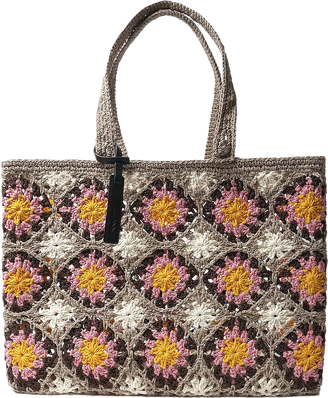 Marigold Crochet Basket Sand-Pink