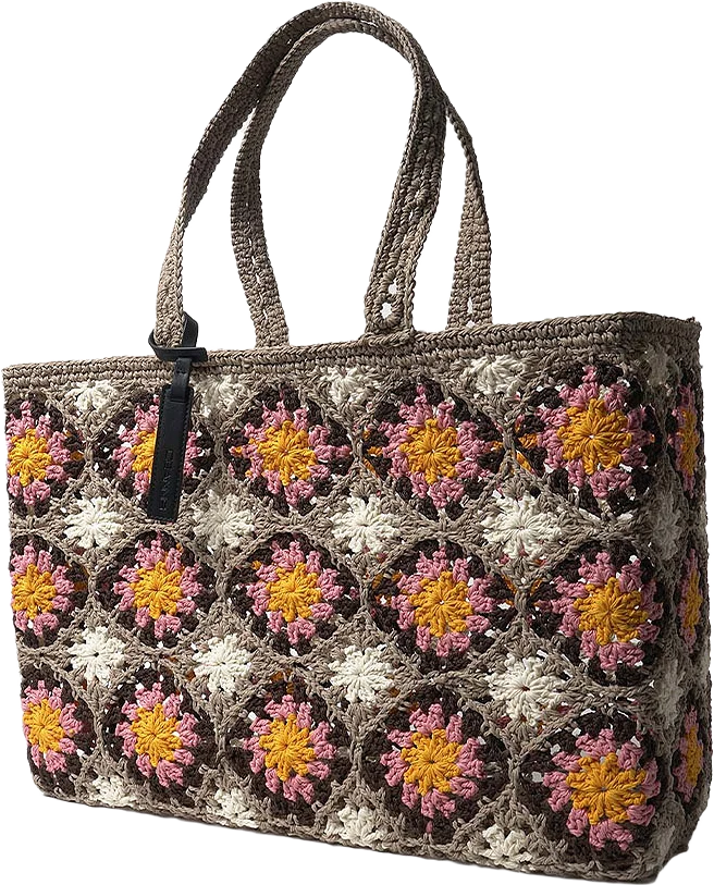 Marigold Crochet Basket Sand-Pink