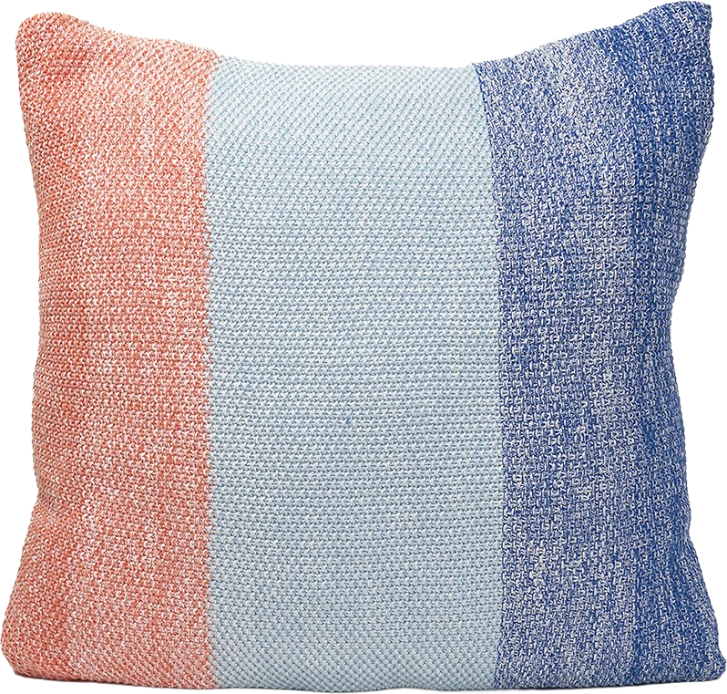 Cushion Cover 50x50 Knitted Stripes Blue