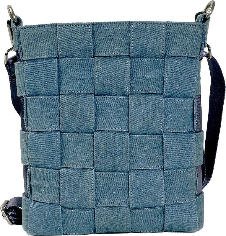 Braided Denim Strap Bag Blue