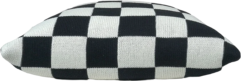 Cushion Cover 50x50 Knitted Check Black