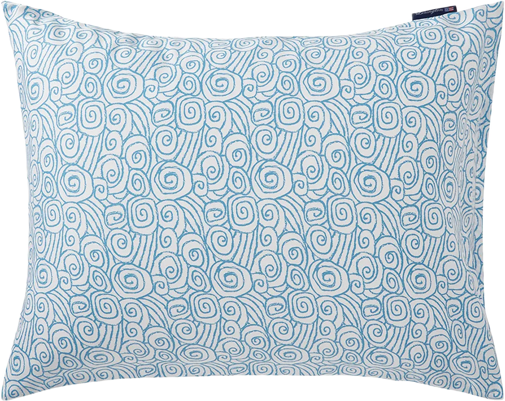 White/Blue Wave Printed Cotton Sateen Pillowcase