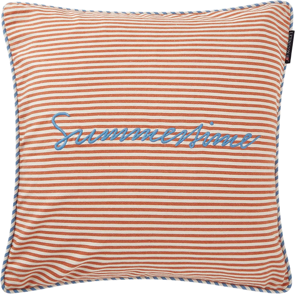 Summer Striped Organic Cotton Twill Pillow Cover