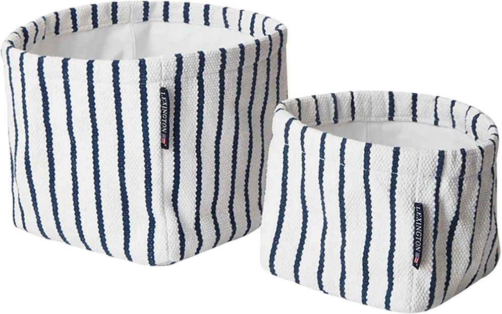 Striped Recycled Cotton Canvas Basket (set of 2)