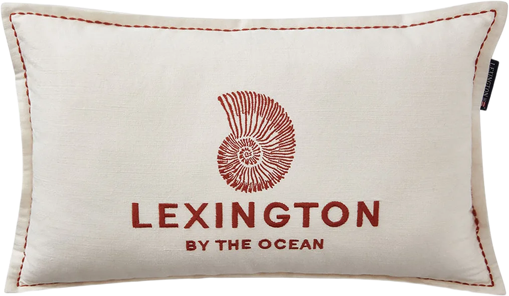 Logo Embroidered Linen/Cotton 50x30 Pillow