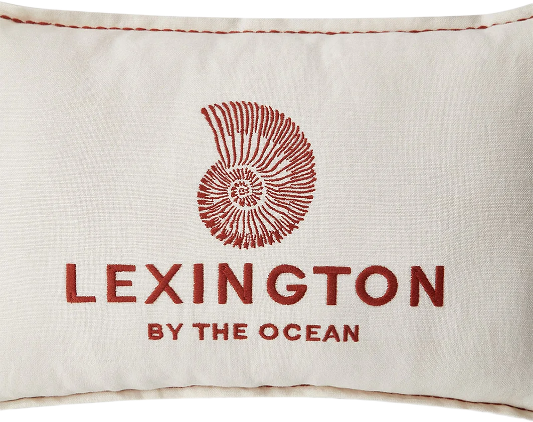 Logo Embroidered Linen/Cotton 50x30 Pillow