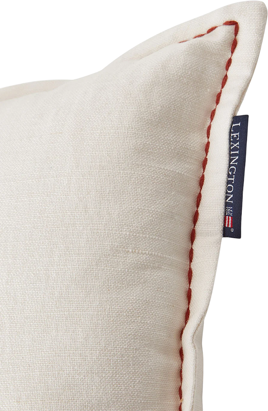 Logo Embroidered Linen/Cotton 50x30 Pillow