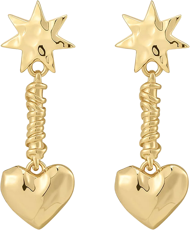 The Molten Heart Drop Studs - Gold