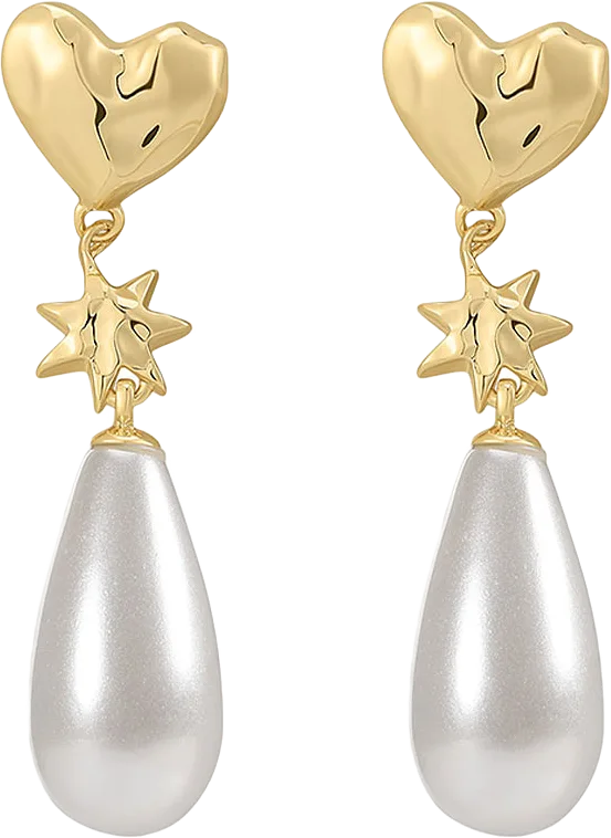 The Pearl Star Studs - Gold