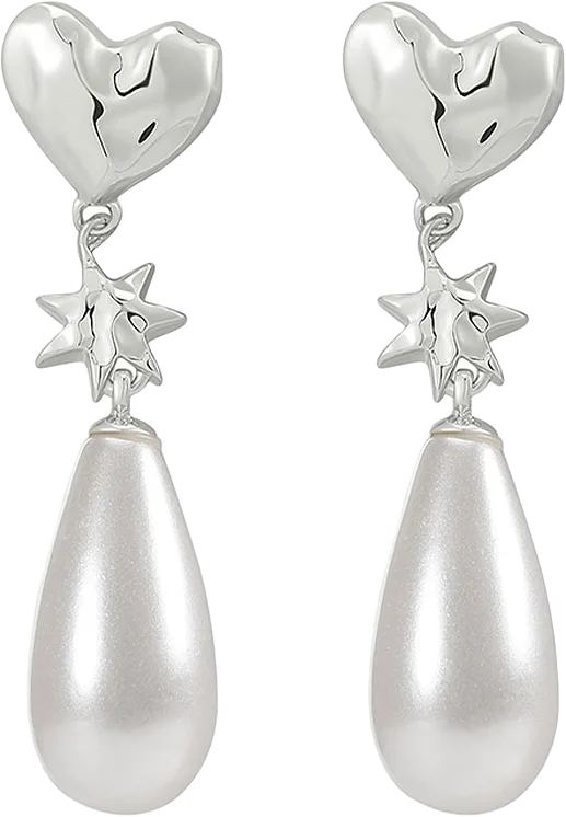 The Pearl Star Studs - Silver