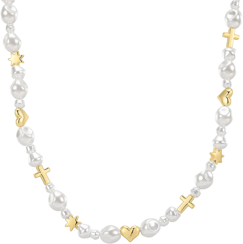 The Etoile Pearl Stud Necklace - Gold