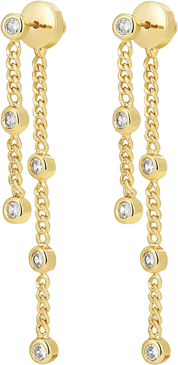 The Estelle Double Chain studs - Gold