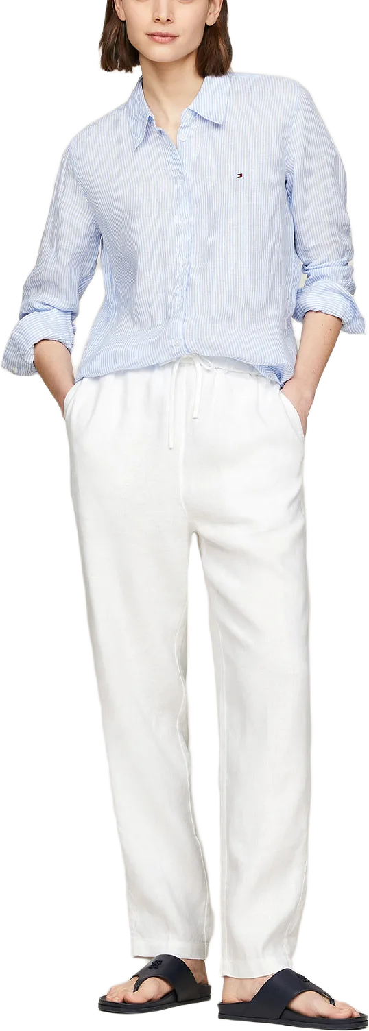 Casual Linen Taper Pull On Pants