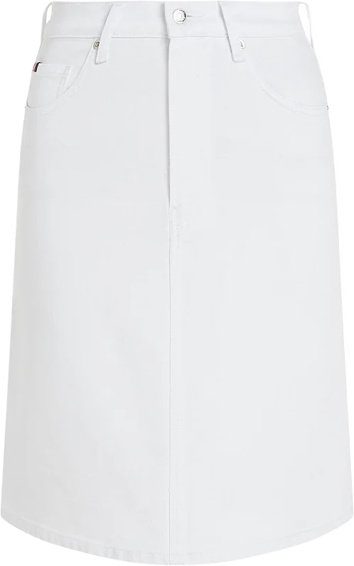 DENIM A-LINE WHITE SKIRT